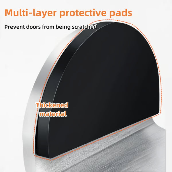 Stainless steel door stopper—— No punching required!