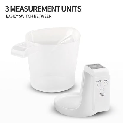 Electronic milk measuring cup scale with graduations