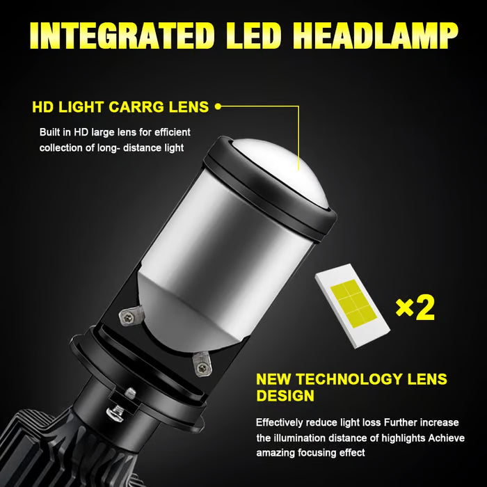 H4 Integrerade LED-strålkastare med helljus och halvljus (2 st)