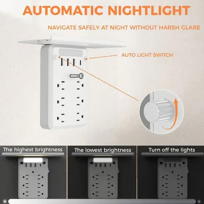 Wall Outlet Extender with Shelf Night