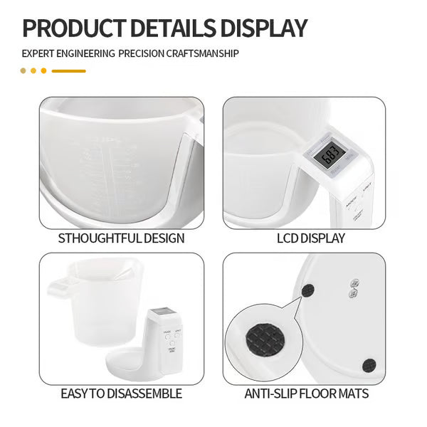 Electronic milk measuring cup scale with graduations