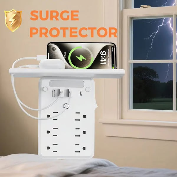 Wall Outlet Extender with Shelf Night
