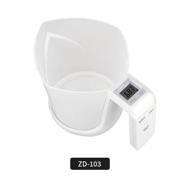 Electronic milk measuring cup scale with graduations