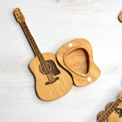 🎁Mini Cute Edition Wooden Guitar Plectrum Case🎸